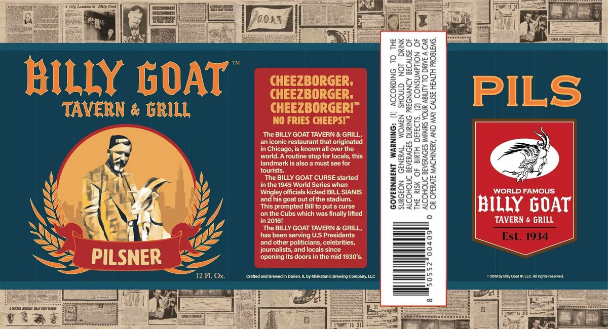 Billy Goat Pils — full label as filed with TTB
