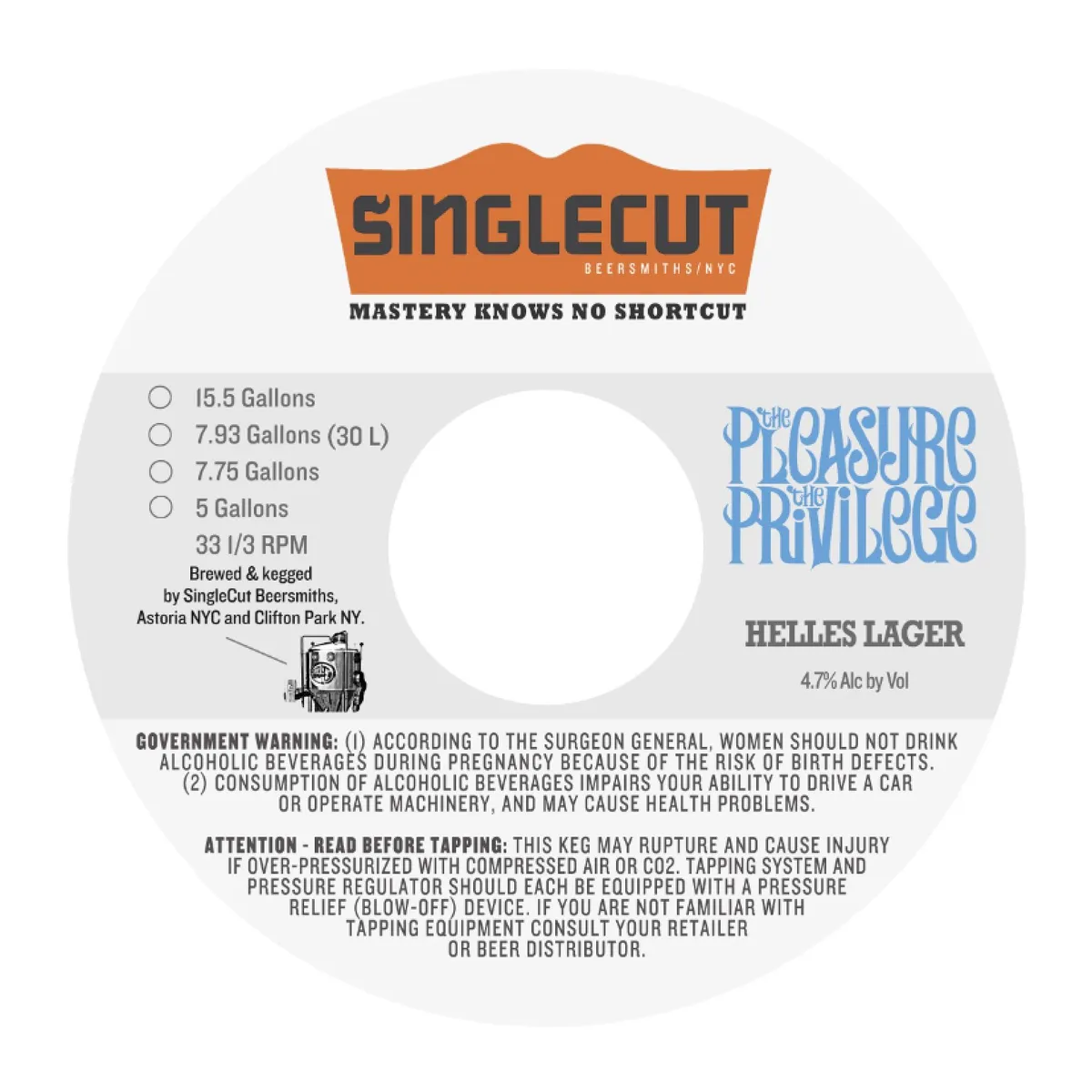 The Pleasure the Privilege — full label as filed with TTB
