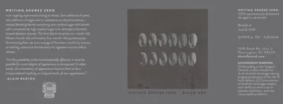 Writing Degree Zero Blend One label