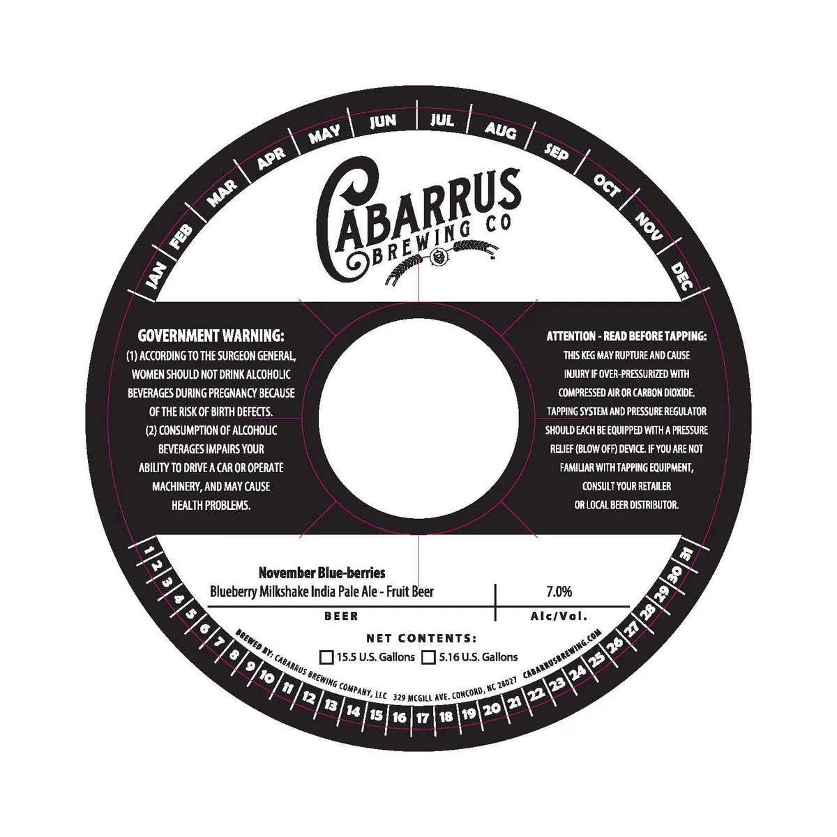 November Blue-berries — full label as filed with TTB