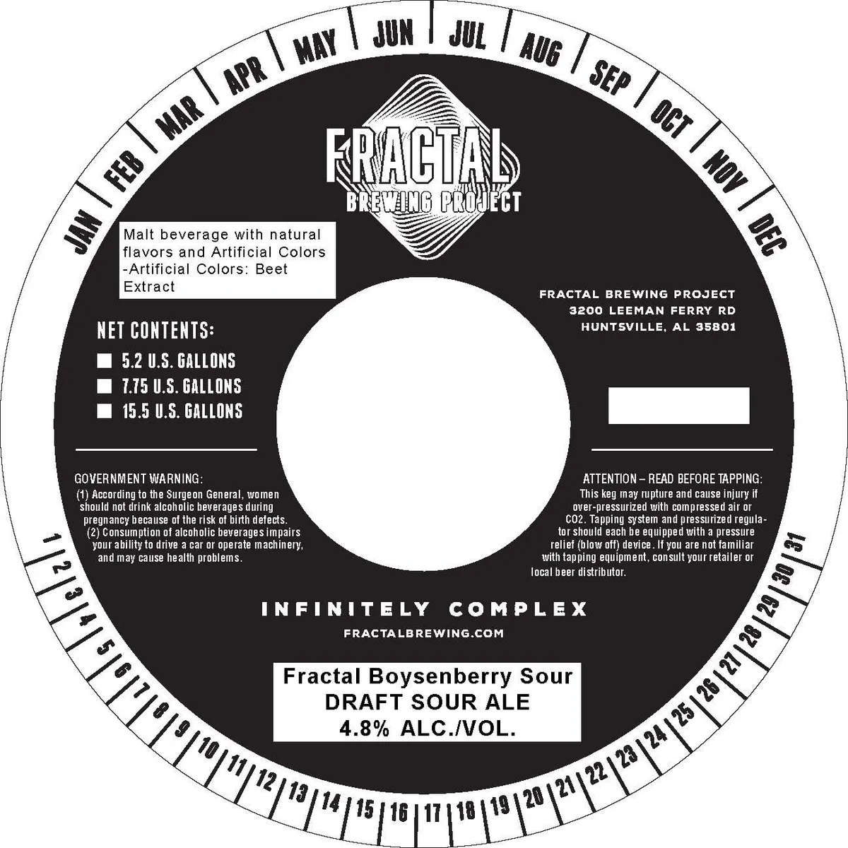 Fractal Boysenberry Sour — full label as filed with TTB