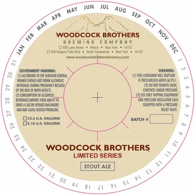 Woodcock Brothers Limited Series Stout Ale label