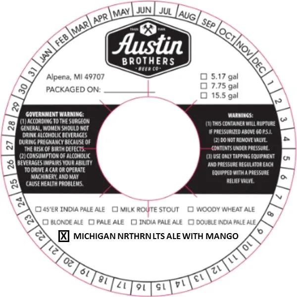 Michigan Nrthrn Lts — full label as filed with TTB