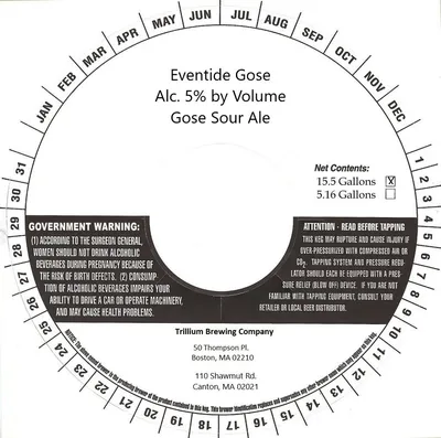 Eventide Gose label