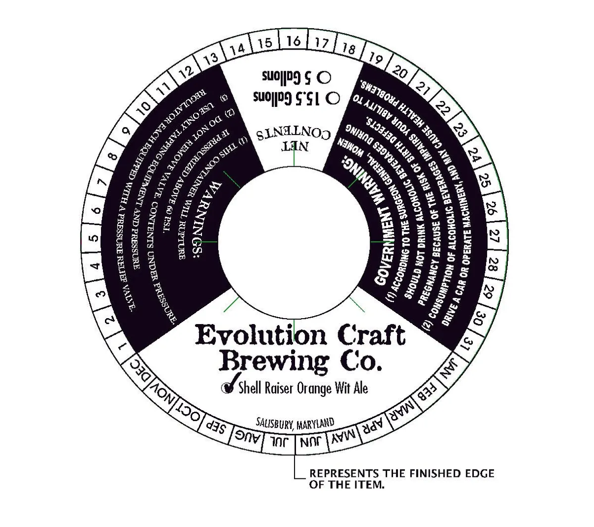 Shell Raiser Orange Wit Ale — full label as filed with TTB