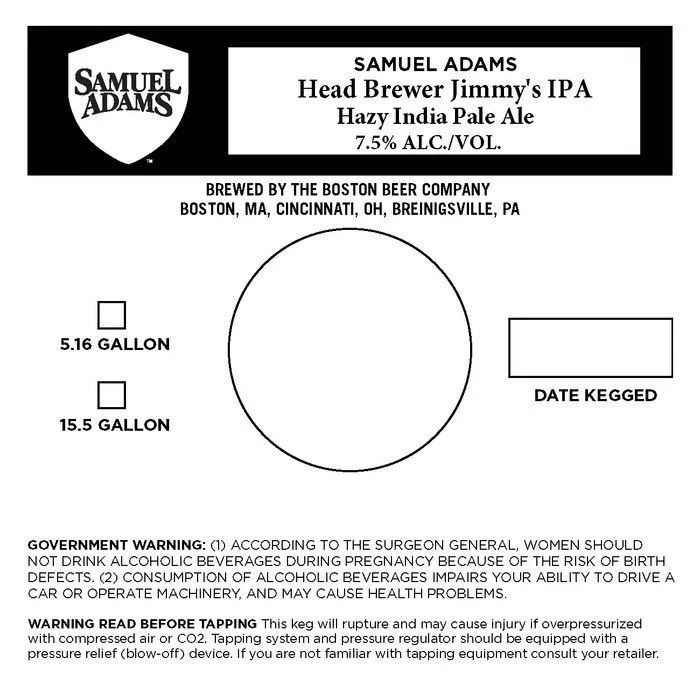 Head Brewer Jimmy's IPA — full label as filed with TTB