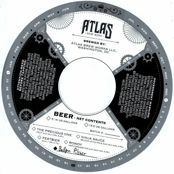 Bullpen Pilsner — full label as filed with TTB