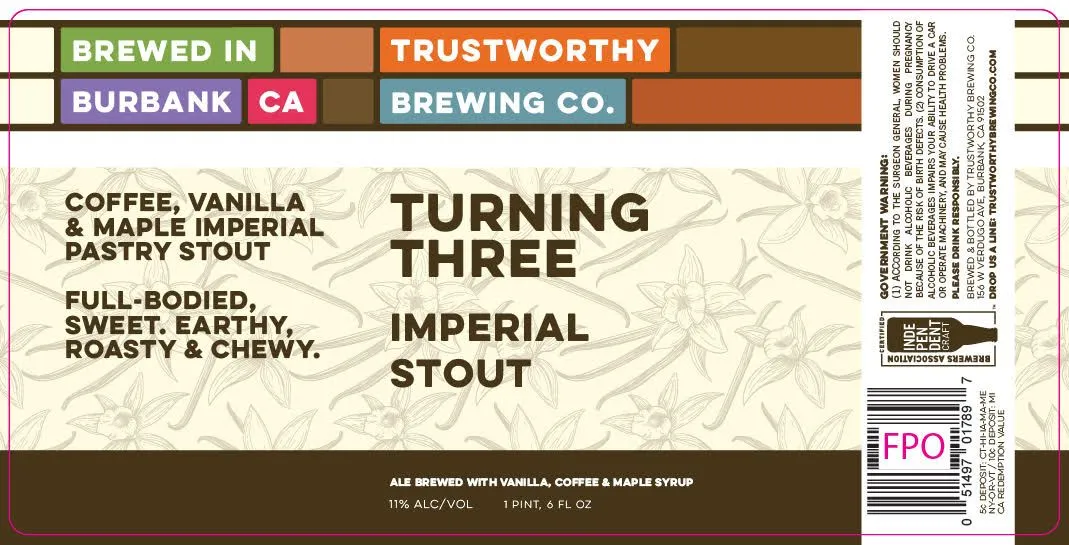 Turning Three — full label as filed with TTB