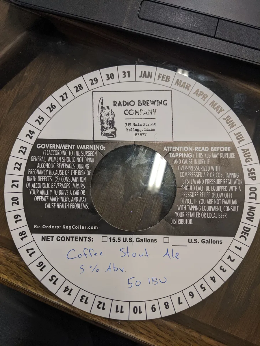 Coffee Stout Ale — full label as filed with TTB