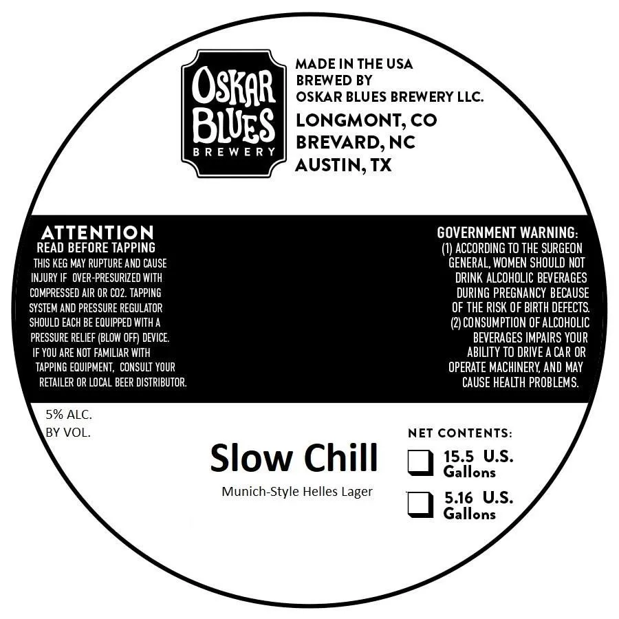 Slow Chill — full label as filed with TTB