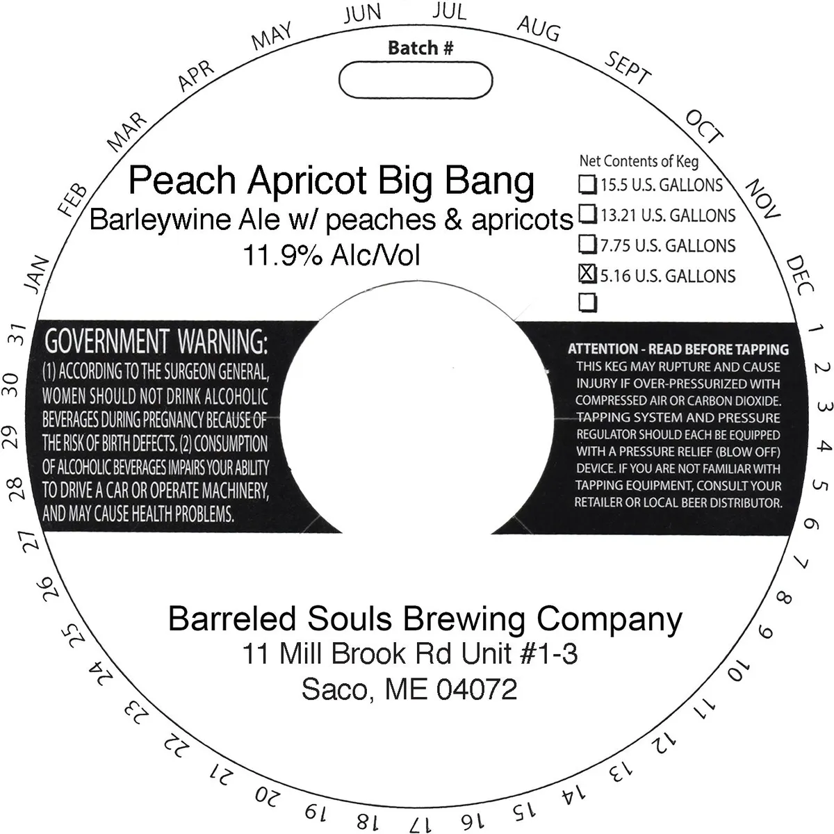 Peach Apricot Big Bang — full label as filed with TTB