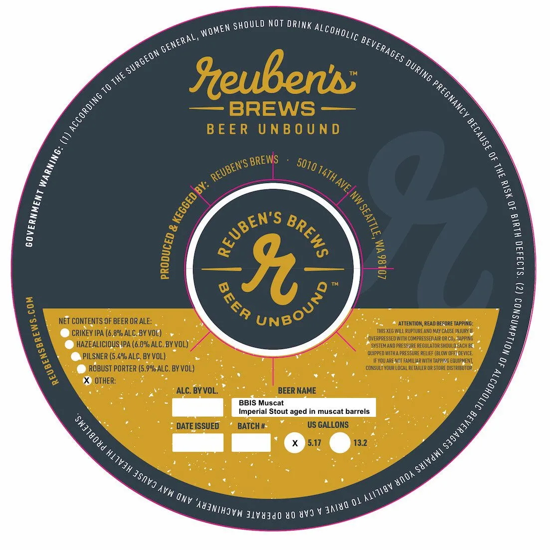 BBIS Muscat label art — REUBEN'S BREWS