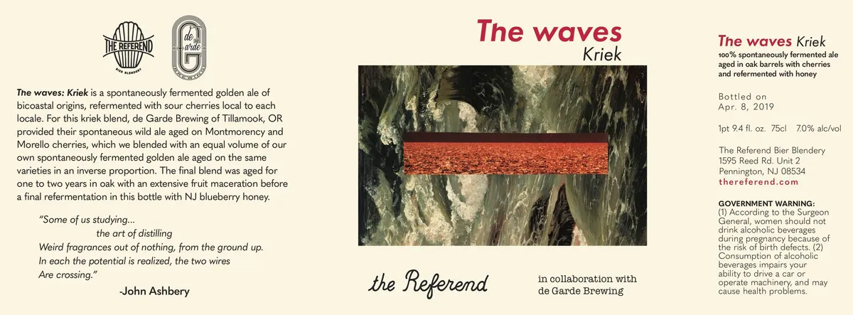 The Waves Kriek label art — THE WAVES KRIEK
