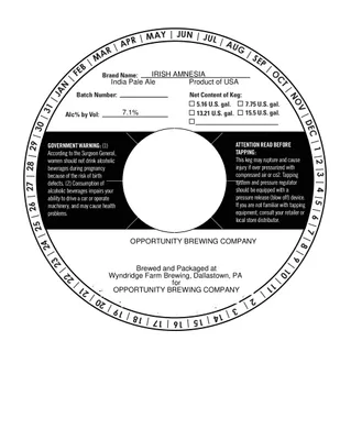 Irish Amnesia label