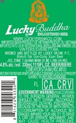 Lucky Buddha Enlightened Beer label