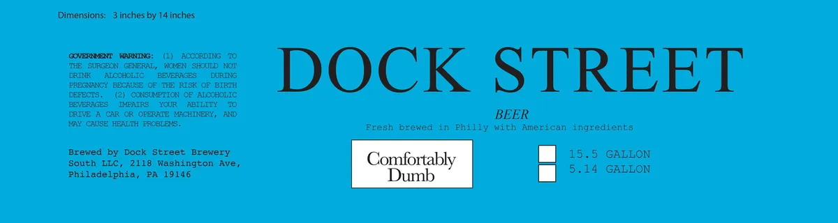 Comfortably Dumb — full label as filed with TTB