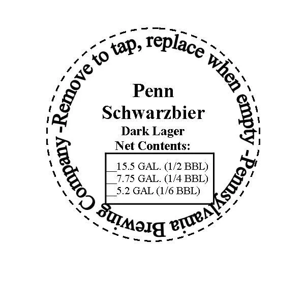 Penn Schwarzbier — full label as filed with TTB