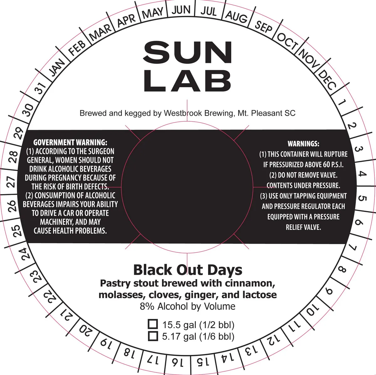 Black Out Days — full label as filed with TTB