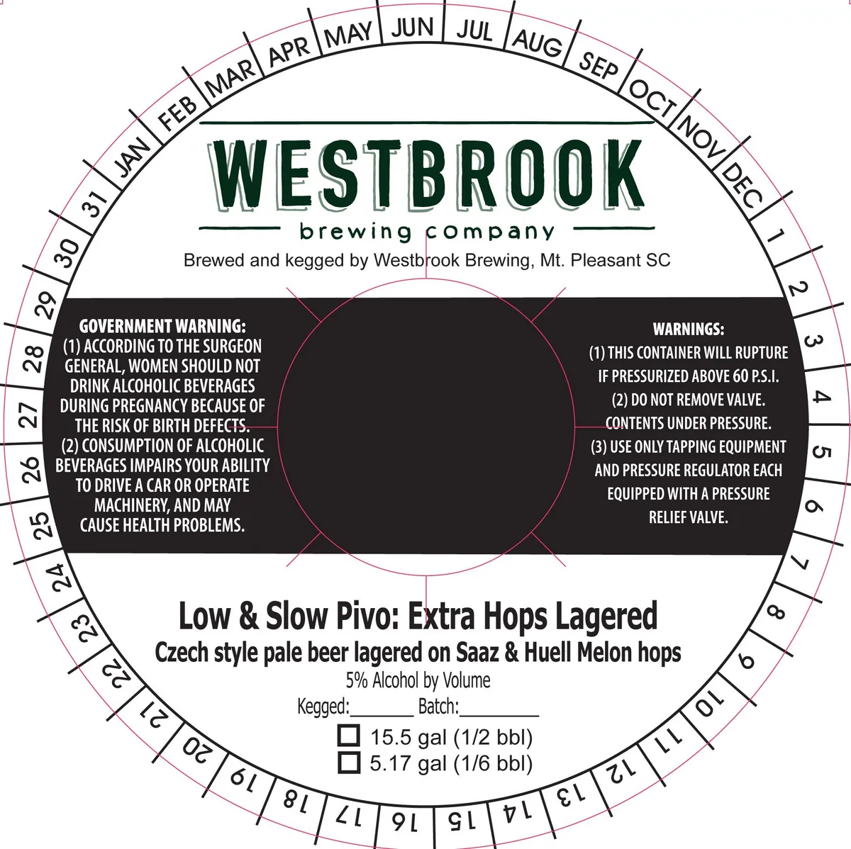 Low & Slow Pivo: Extra Hops Lagered — full label as filed with TTB