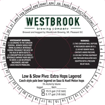 Low & Slow Pivo: Extra Hops Lagered label
