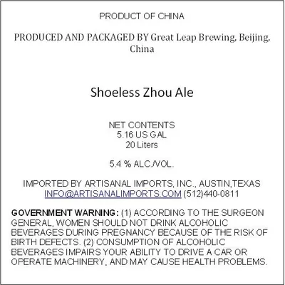 Shoeless Zhou Ale label