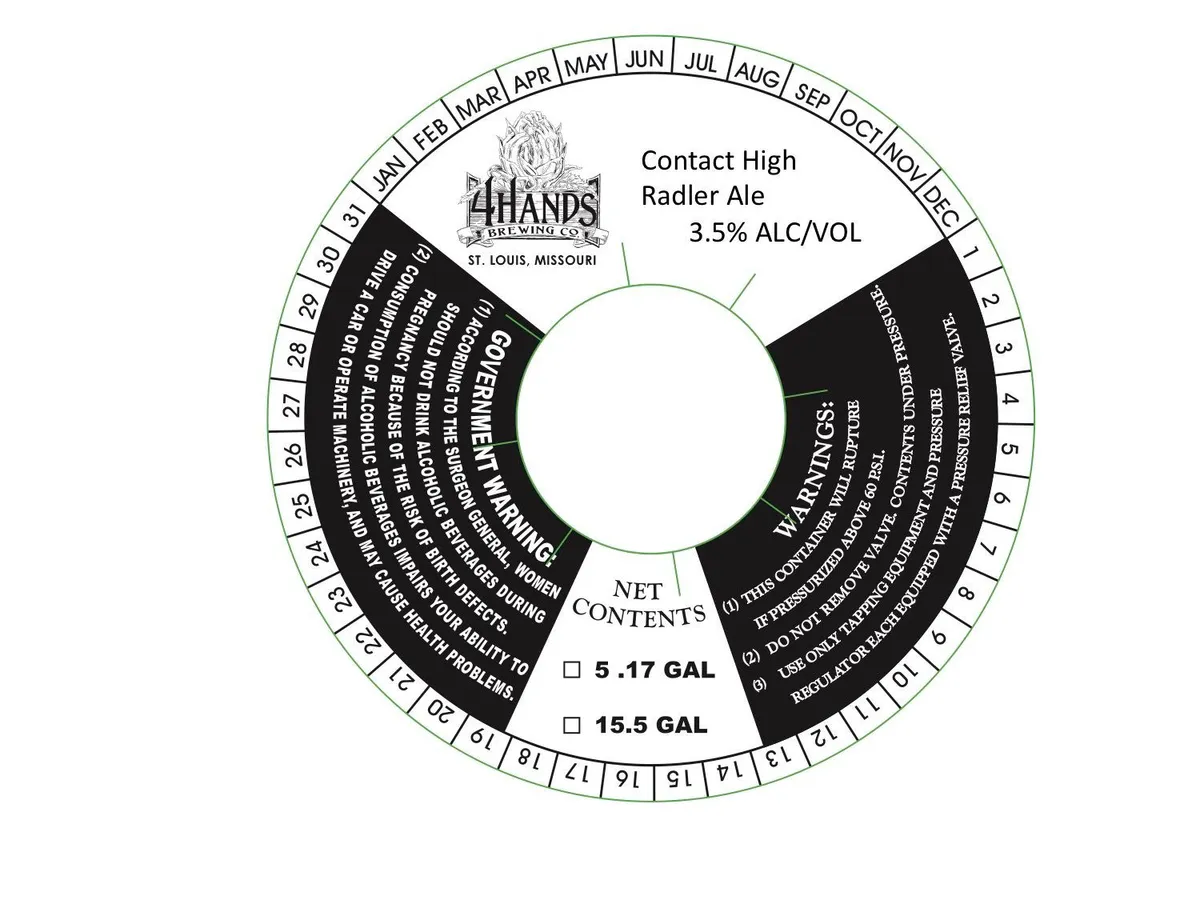 Contact High Radler Ale — full label as filed with TTB