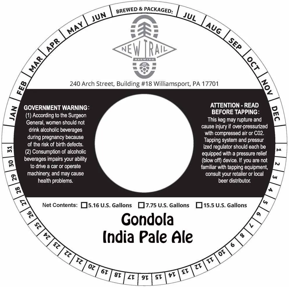 Gondola India Pale Ale — full label as filed with TTB