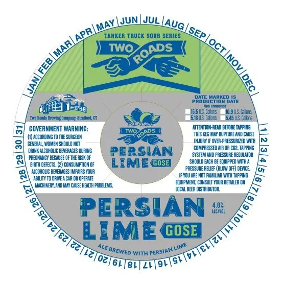Persian Lime Gose — full label as filed with TTB
