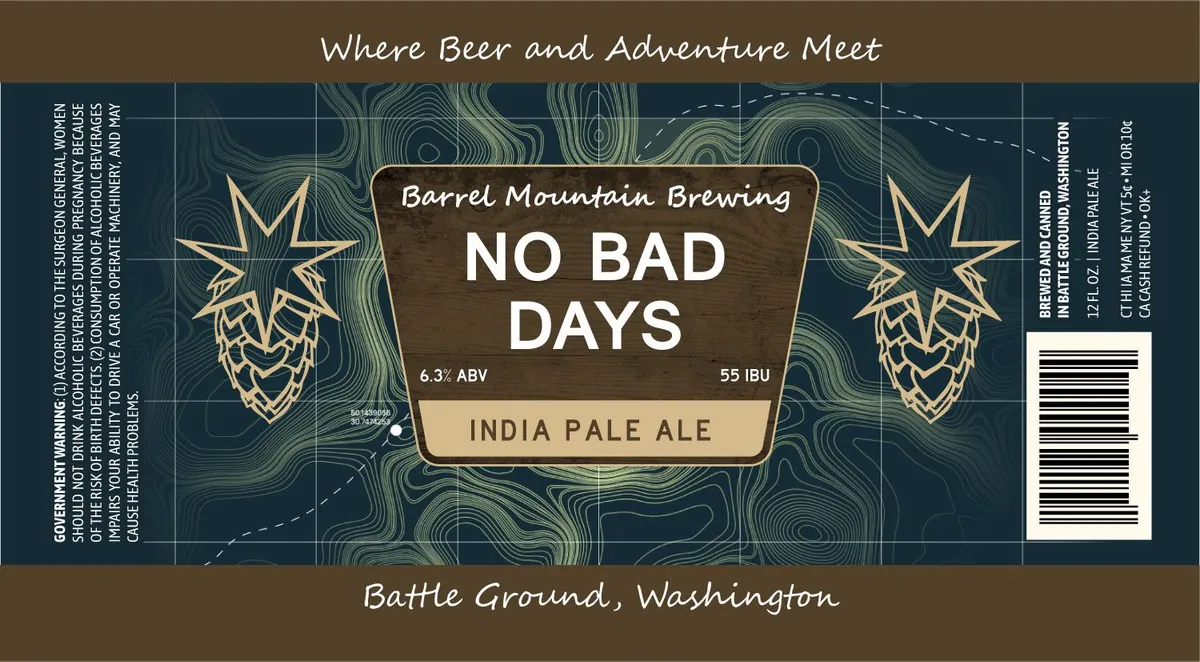 No Bad Days — full label as filed with TTB