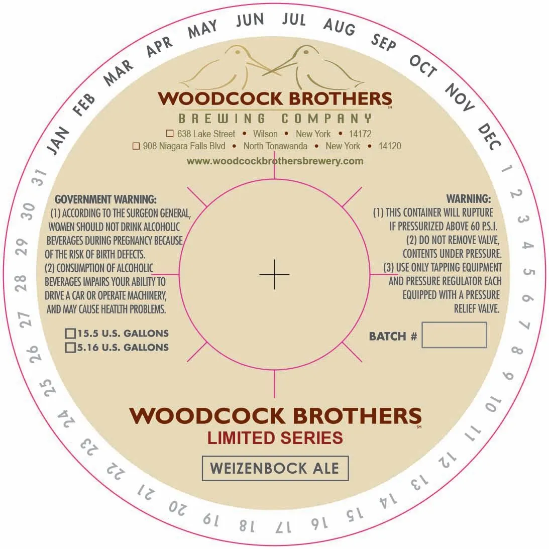 Woodcock Brothers Limited Series Weizenbock Ale — full label as filed with TTB