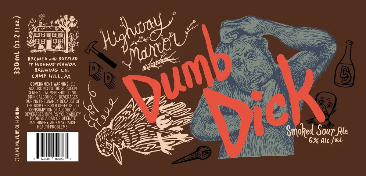 Dumb Dick label art — HIGHWAY MANOR BREWING