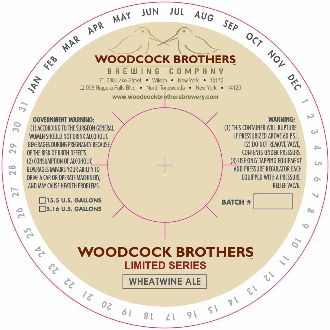 Woodcock Brothers Limited Series Wheatwine Ale — full label as filed with TTB