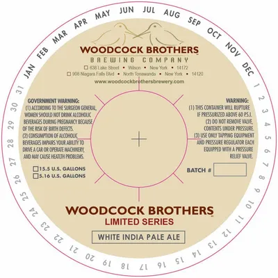 Woodcock Brothers Limited Series White India Pale Ale label