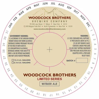 Woodcock Brothers Limited Series Witbier Ale label