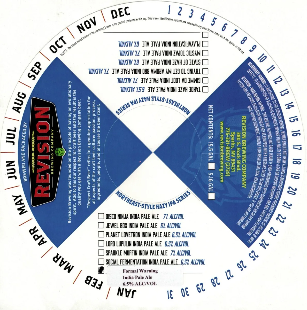 Formal Warning — full label as filed with TTB