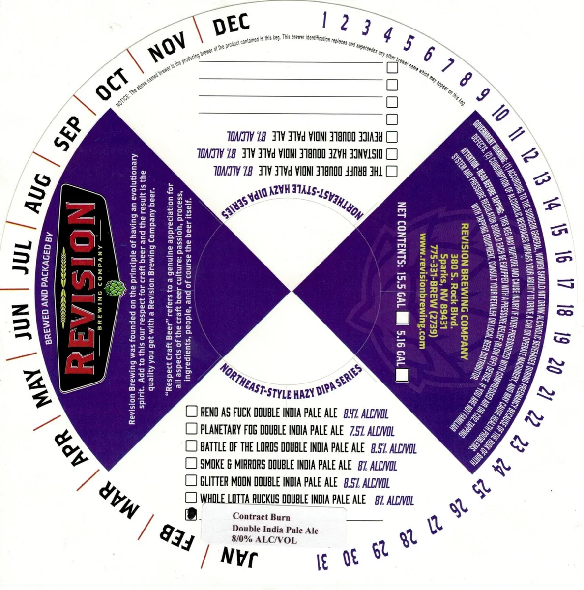 Contract Burn — full label as filed with TTB