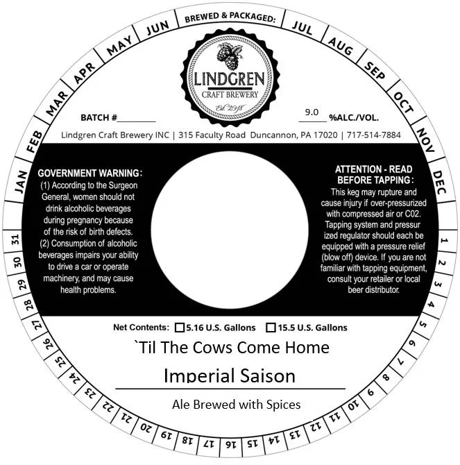 Til The Cows Come Home — full label as filed with TTB