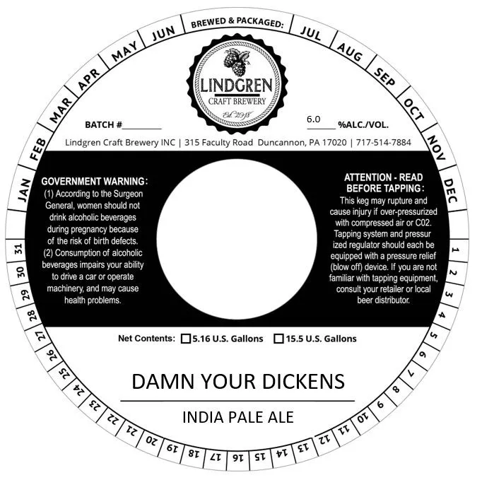 Damn Your Dickens — full label as filed with TTB