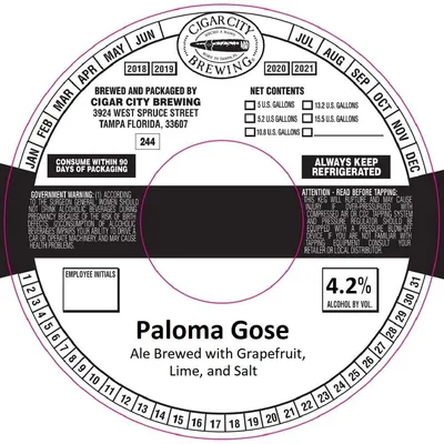 Paloma Gose label