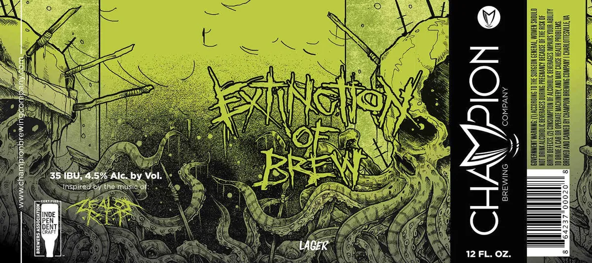 Extinction of Brew — full label as filed with TTB