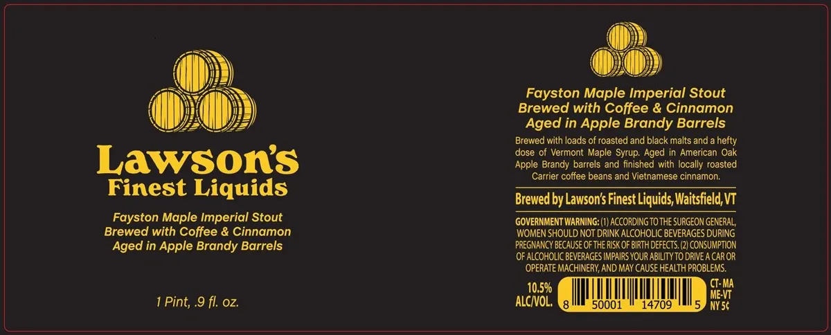 Fayston Maple Imperial Stout label