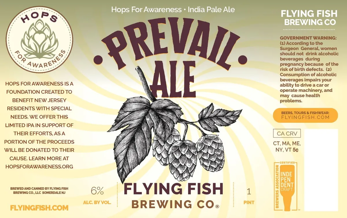Prevail Ale label art — FLYING FISH BREWING CO.