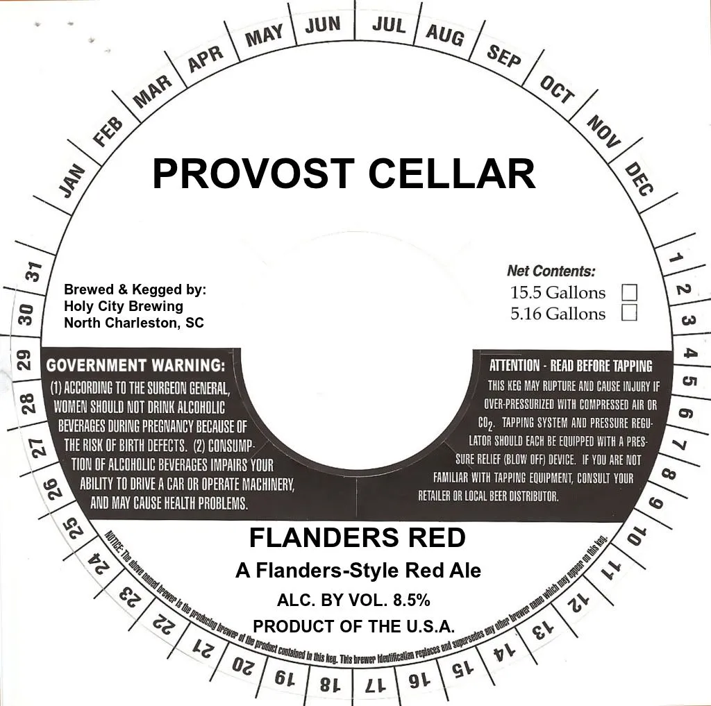 Flanders Red — full label as filed with TTB