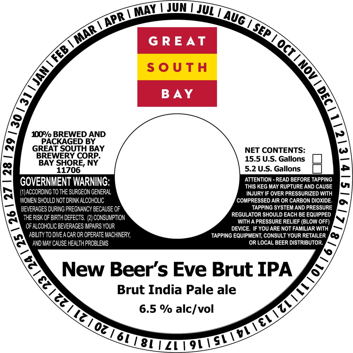 New Beer's Eve Brut IPA — full label as filed with TTB