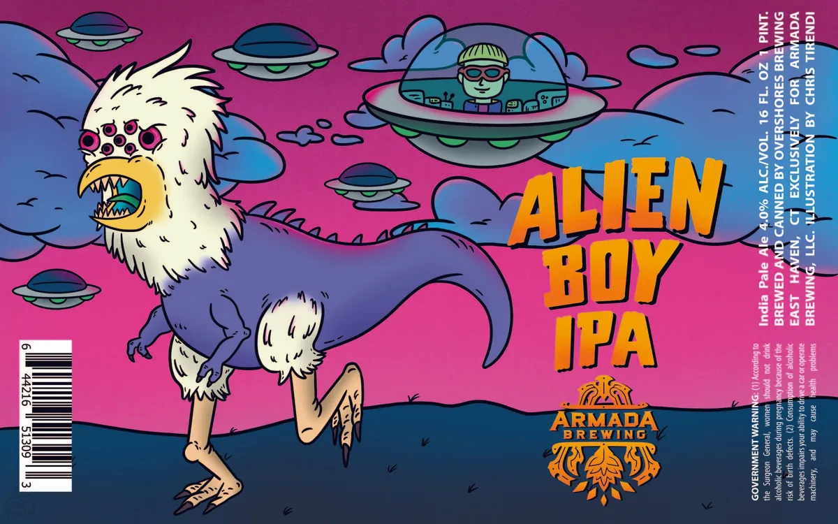 Alien Boy IPA label art — ARMADA