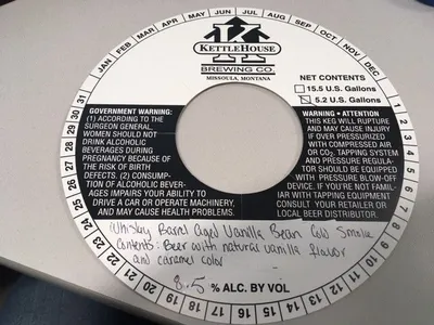 Whiskey Barrel Aged Vanilla Bean Cold Smoke label