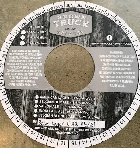 Bock Lager — full label as filed with TTB