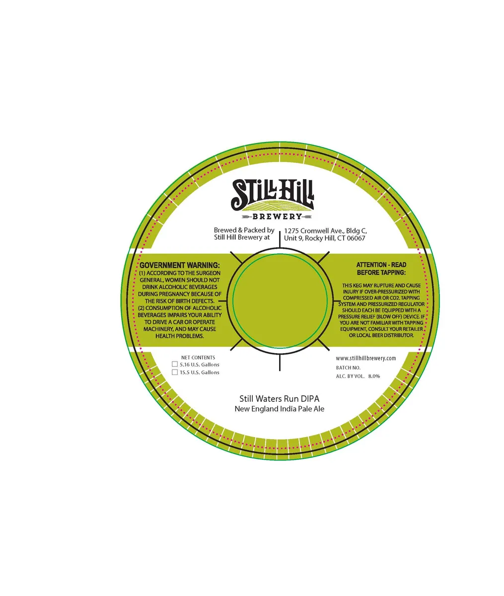 Still Waters Run DIPA — full label as filed with TTB