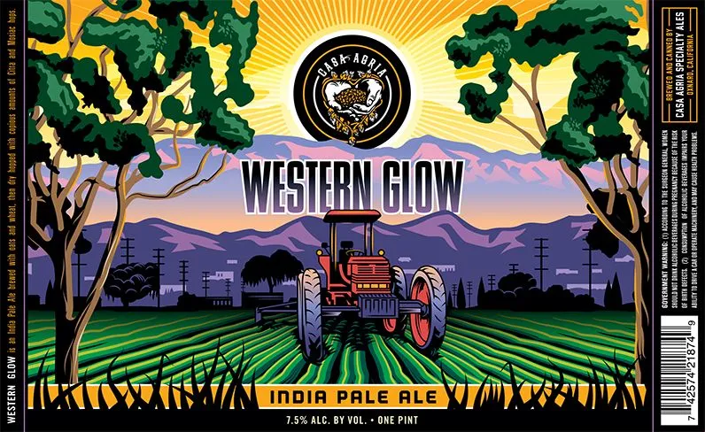 Western Glow label art — CASA AGRIA SPECIALTY ALES