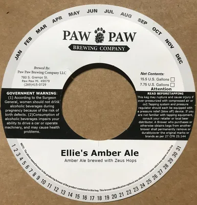 Ellie's Amber Ale label